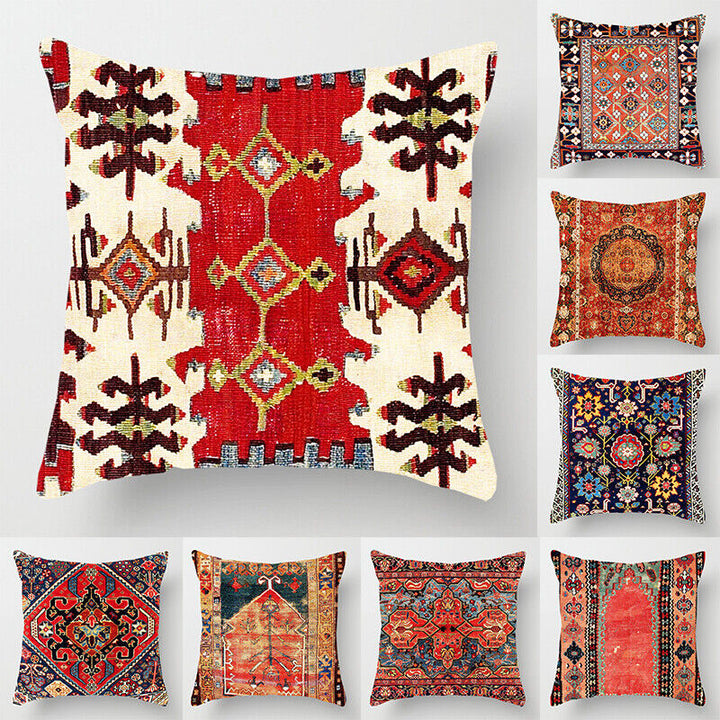 Etnisk Boho Mandala Trykk Lin Kasteputeveske Sofapute Dekorasjon# Skanto