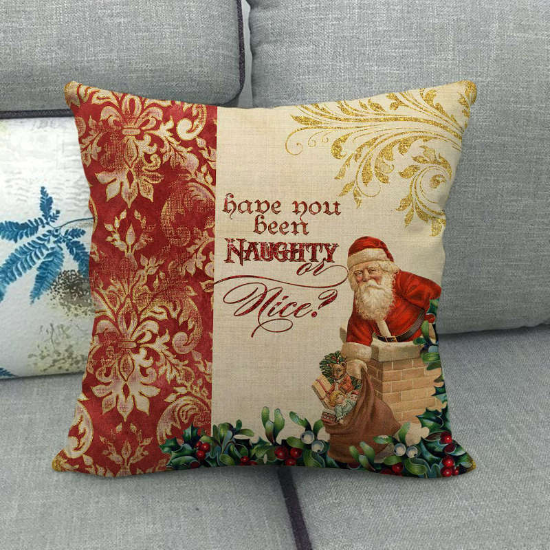 18" Cojines Merry Xmas Sofa Pute Deksel Tilbehør Hjem Sofa Dekor Putehylse Skanto