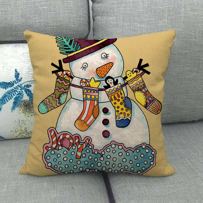 18" Cojines Merry Xmas Sofa Pute Deksel Tilbehør Hjem Sofa Dekor Putehylse Skanto
