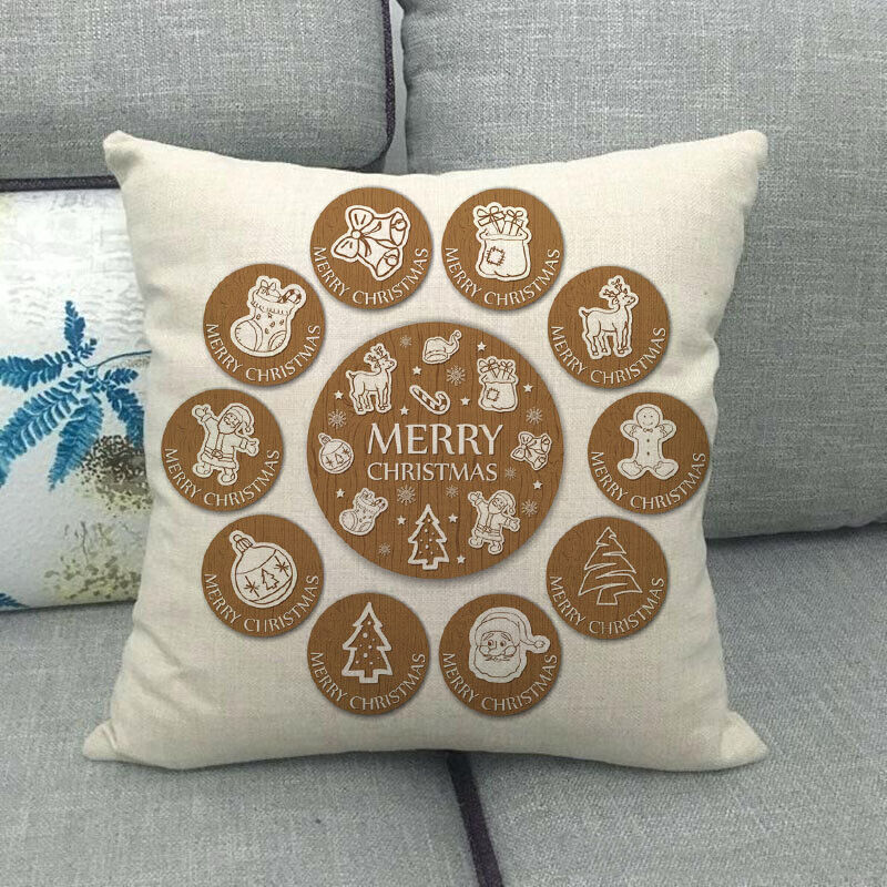 18" Cojines Merry Xmas Sofa Pute Deksel Tilbehør Hjem Sofa Dekor Putehylse Skanto