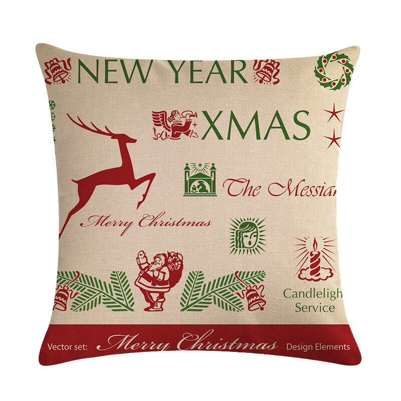 18" Cojines Merry Xmas Sofa Pute Deksel Tilbehør Hjem Sofa Dekor Putehylse Skanto