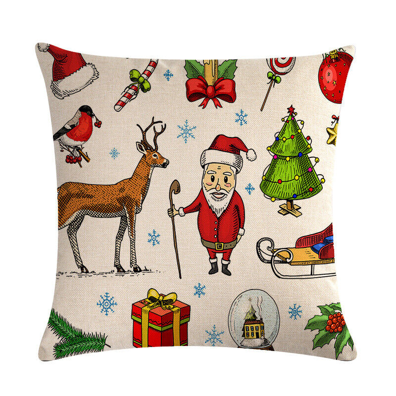 18" Cojines Merry Xmas Sofa Pute Deksel Tilbehør Hjem Sofa Dekor Putehylse Skanto