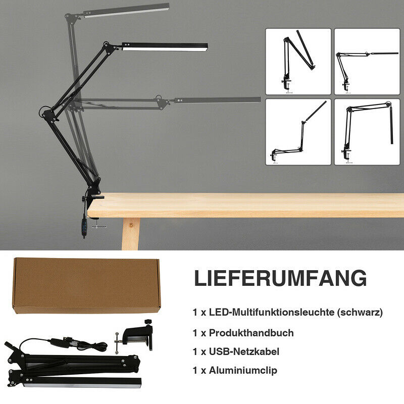 LED Skrivebordslampe Klemme Lys Dimmbar 10W | Skanto