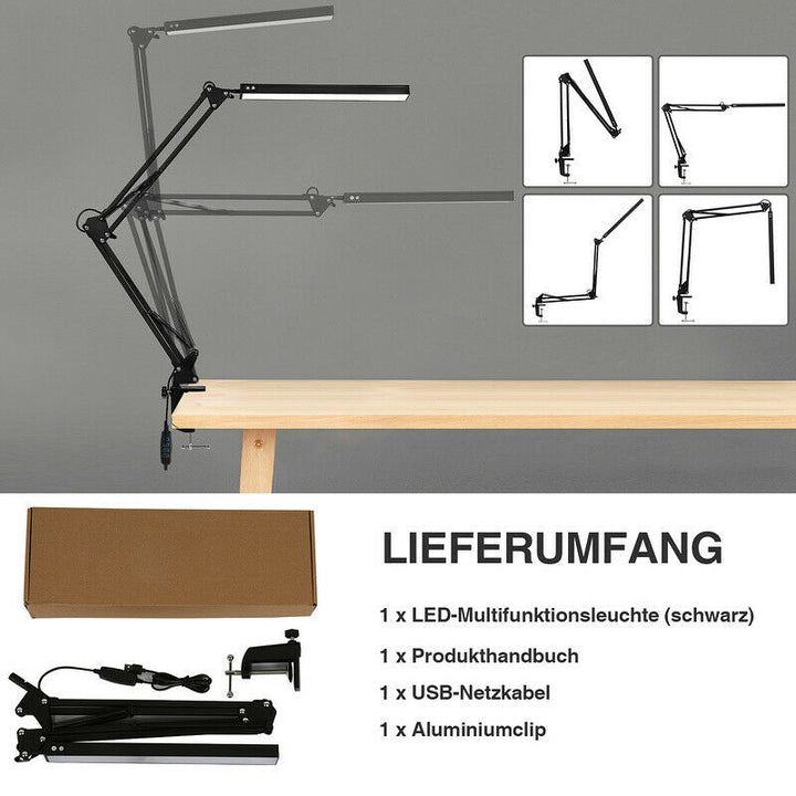 LED Skrivebordslampe Klemme Lys Dimmbar 10W | Skanto