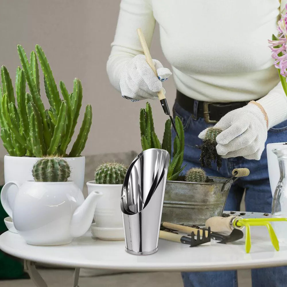 Skanto | Rustfritt Stål Scoop for Pottemuld – Robust Plantescoop for Hage og Balkong