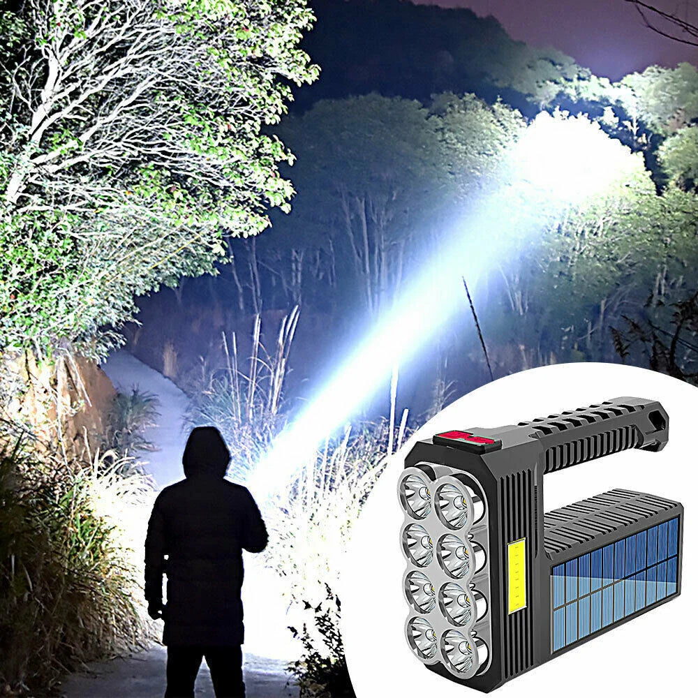Skanto | Solenergi LED lommelykt – Vanntett, kraftig håndholdt søkelys med litiumbatteri