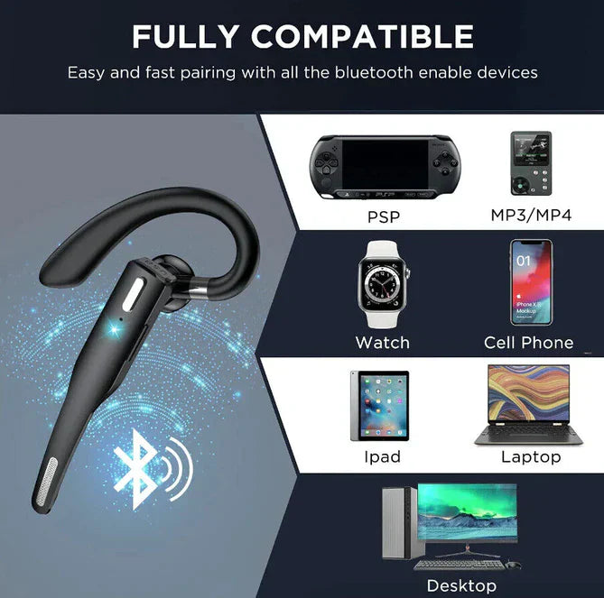 Trådløse Bluetooth øretelefoner med lang batterilevetid og støydemping | Skanto