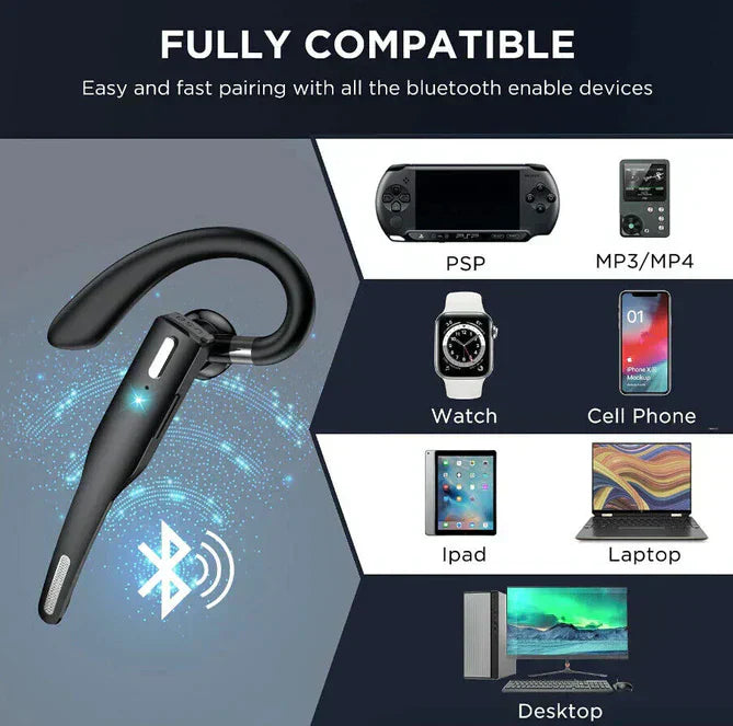 Skanto | Skywave™ | Trucker Dual Mic Trådløs Bluetooth 5.1 Støydempende Hodesett & Ørepropper for Klart Kommunikasjon & Håndfri Bruk