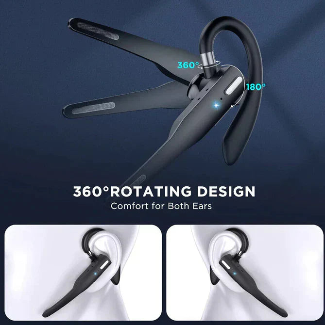 Skanto | Skywave™ | Trucker Dual Mic Trådløs Bluetooth 5.1 Støydempende Hodesett & Ørepropper for Klart Kommunikasjon & Håndfri Bruk