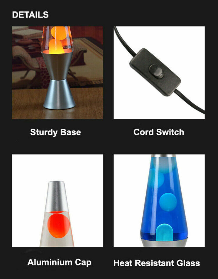 Retro Lava Lampe - Fredelig Bevegelse Voksvæske Avslapningslys Gave Skanto