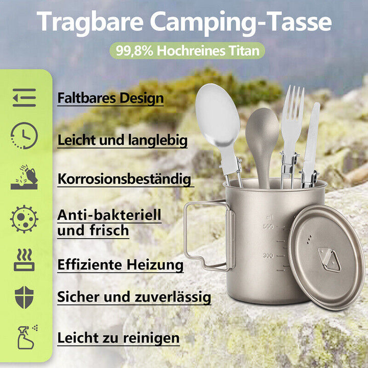 Titan Cup Set med Bestikk Gafler & Skjeer Campingkopper | Skanto