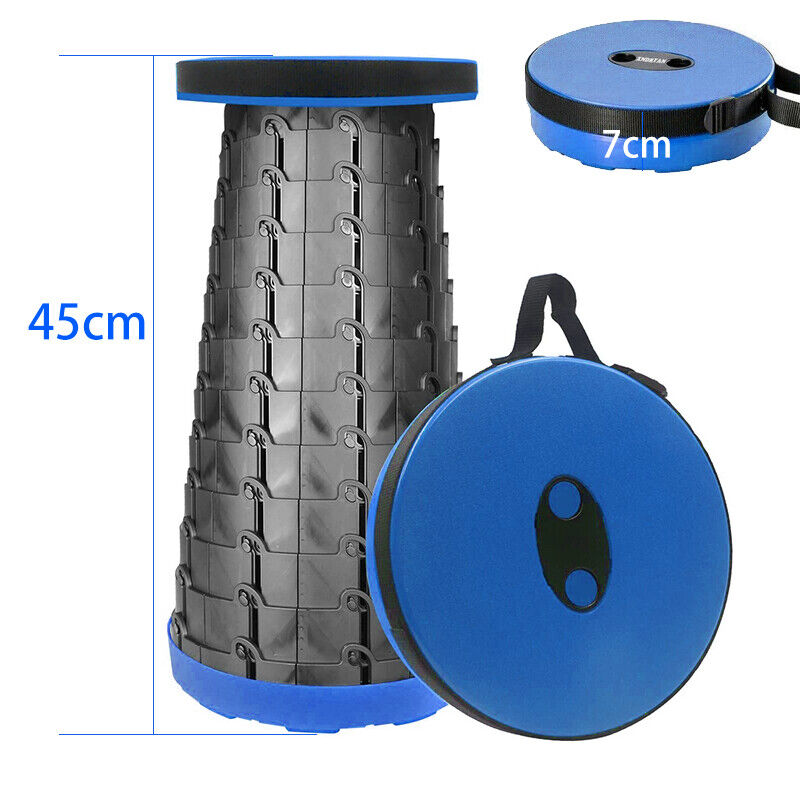 Folding Stool Seat Portable Retractable Telescopic Camping Fishing Travel Chairs Skanto