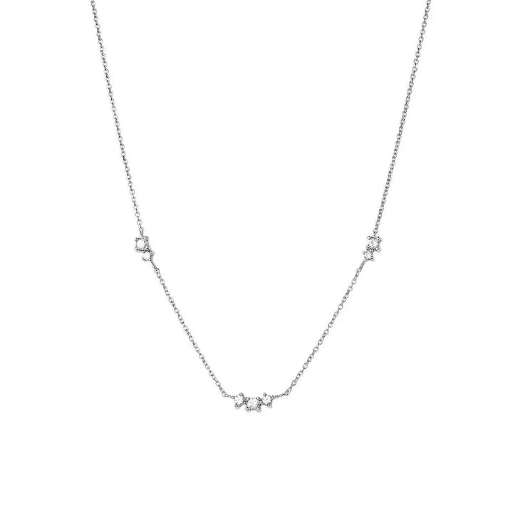 Skanto | S925 Delikat Triple Zirkon Halskjede