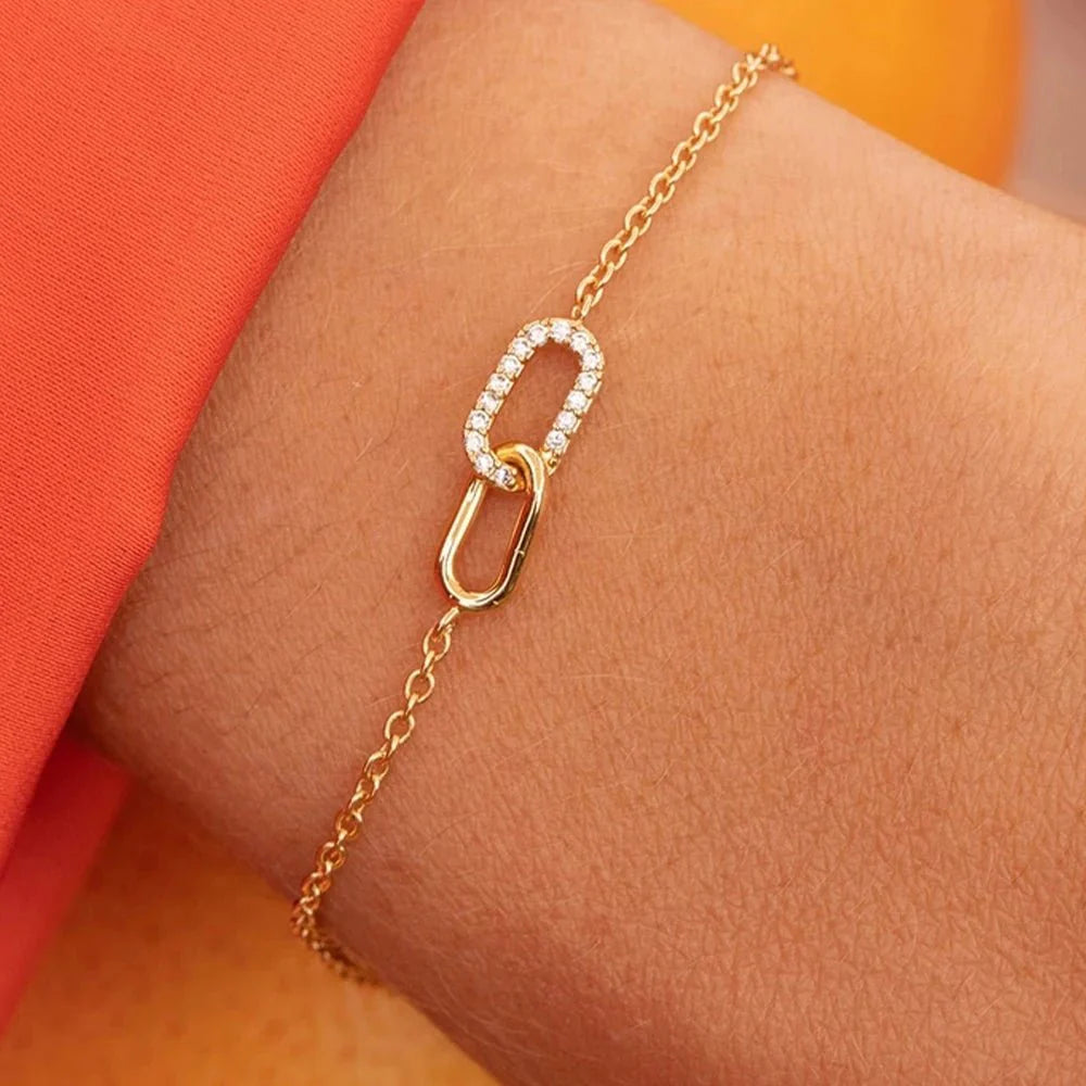 Skanto | S925 Evig Lenket Diamant Kontrast Armbånd