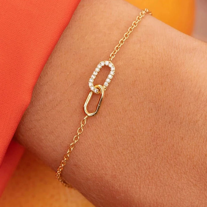 Skanto | S925 Evig Lenket Diamant Kontrast Armbånd