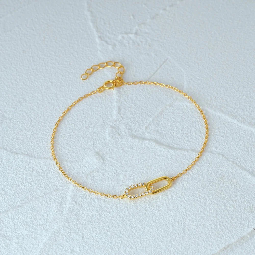 Skanto | S925 Evig Lenket Diamant Kontrast Armbånd