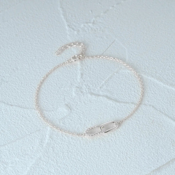 Skanto | S925 Evig Lenket Diamant Kontrast Armbånd