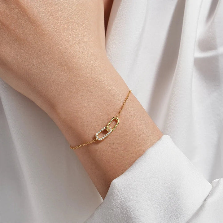 Skanto | S925 Evig Lenket Diamant Kontrast Armbånd