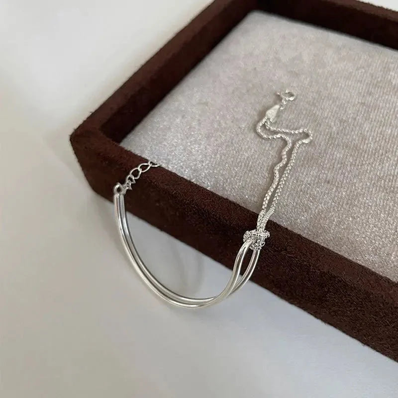 Skanto | S925 Twistet Knute Rund Bar Armbånd