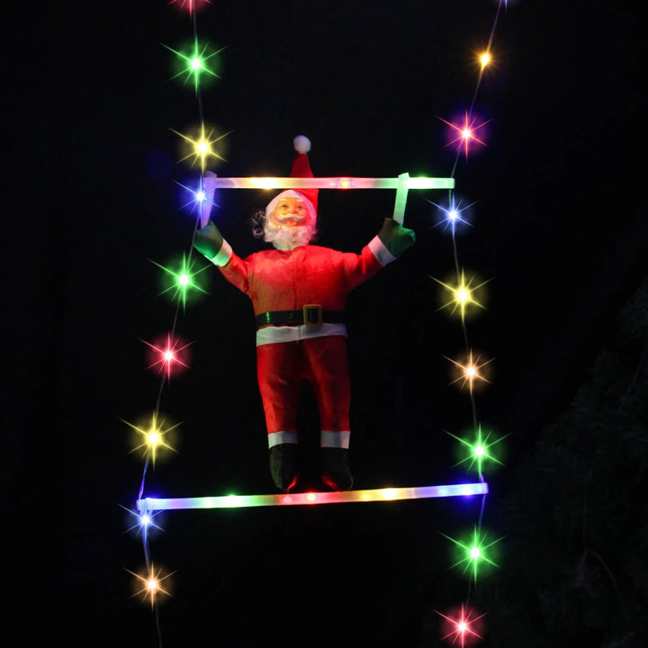 Skanto | Julenisse Klatrestige med LED – 8 Modus Utendørs Juledekorasjon