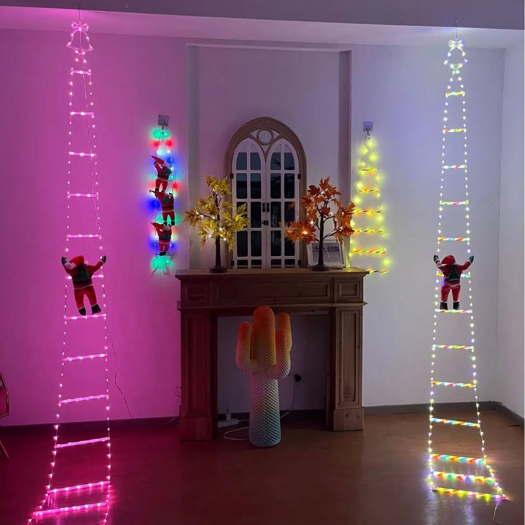 Skanto | Julenisse Klatrestige med LED – 8 Modus Utendørs Juledekorasjon