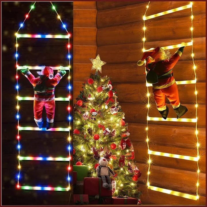 Skanto | Julenisse Klatrestige med LED – 8 Modus Utendørs Juledekorasjon