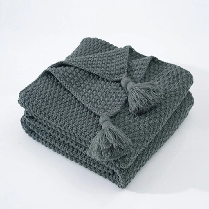 Skandinavische Strickdecke aus Wolle - Aurora