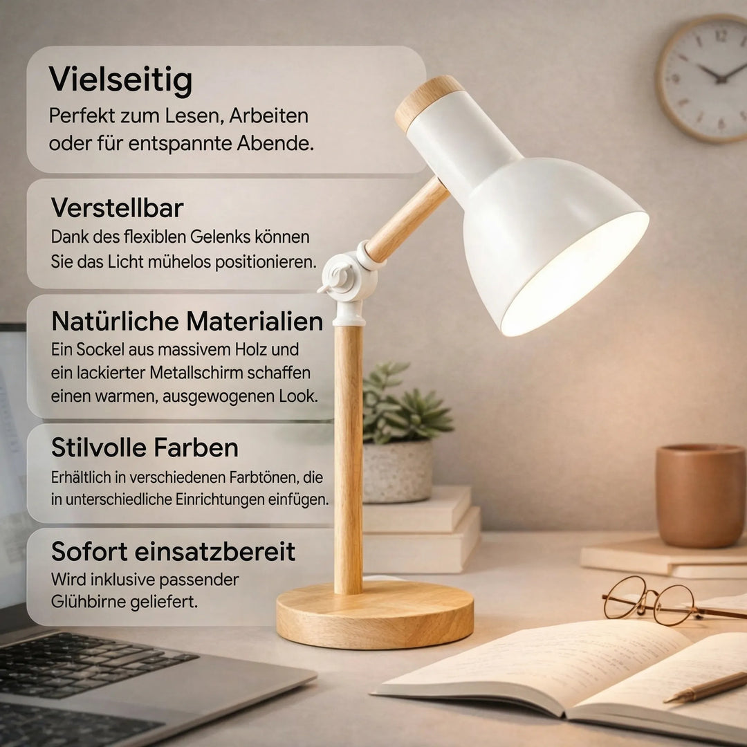 HoutLicht Skrivebordslampe for Skrivebord | Skanto