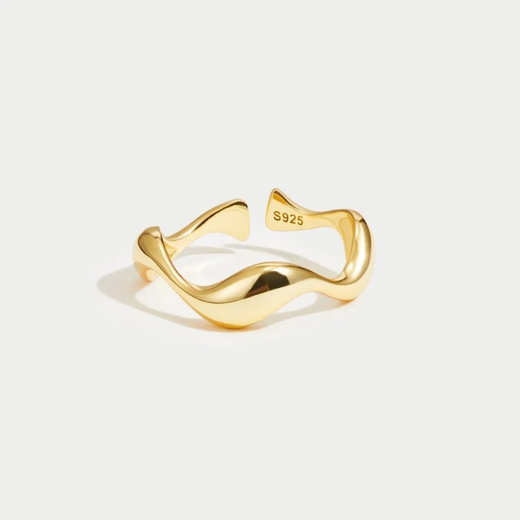 Skanto | SEARISE RING – Justerbar Minimalistisk Sølvring med Havdesign