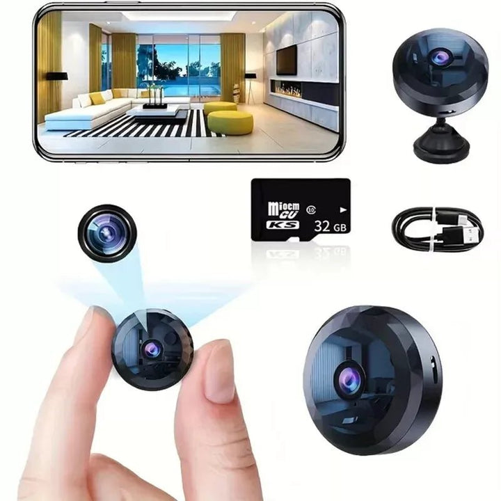 Skanto | OPTIGUARD – Magnetisk Mini WiFi Kamera 1080P HD med Nattseende & Bevegelsesdeteksjon