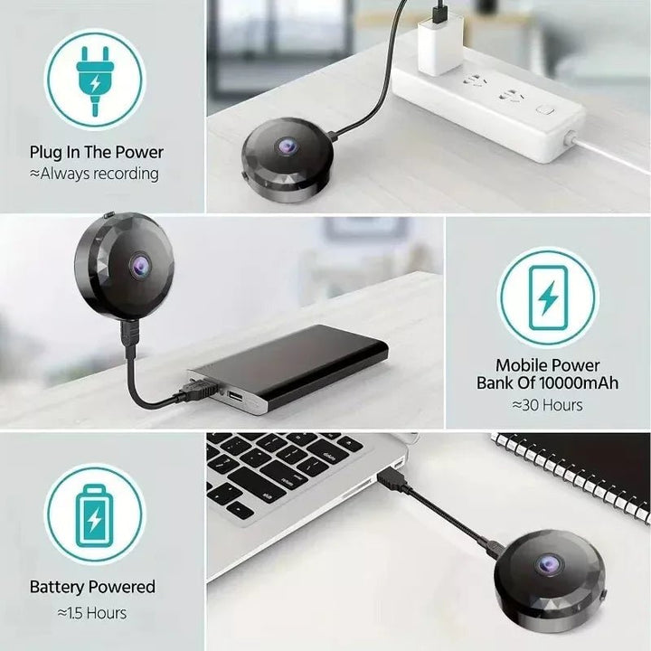 Skanto | OPTIGUARD – Magnetisk Mini WiFi Kamera 1080P HD med Nattseende & Bevegelsesdeteksjon