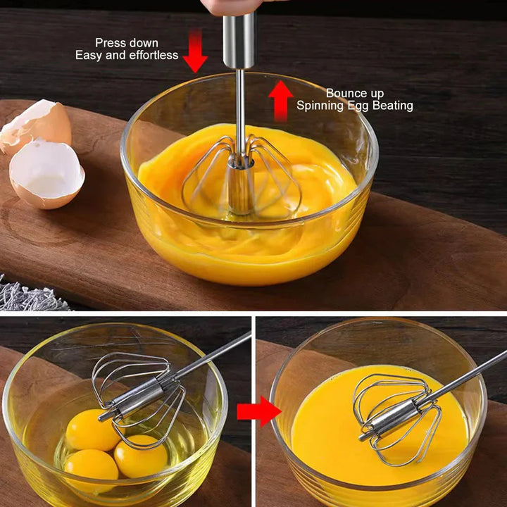 Semi-automatisk eggvisp i rustfritt stål visp press type eggvisp | Skanto