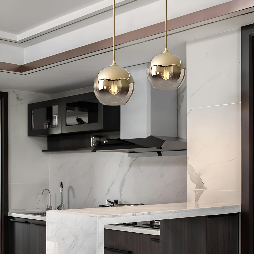 Industril Glass Pendel Lys med LED – Moderne & Dekorativ | Ideell for Kjøkken, Spisestuer & Barer | Skanto