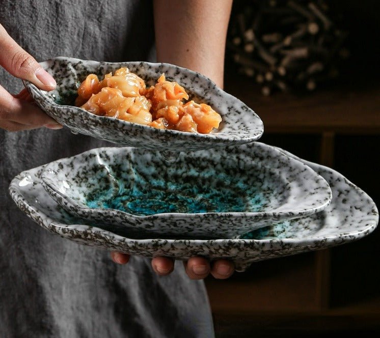 Skanto | Shellora – Elegant skallformet keramisk servise for stilfull dining
