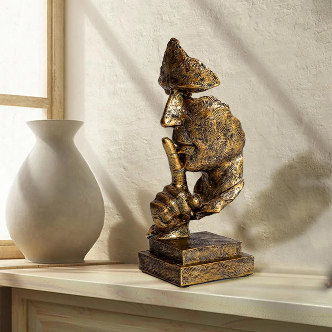 Abstrakt tenkerskulptur – moderne art deco-figur laget av harpiks | Ideell for stue og kontor