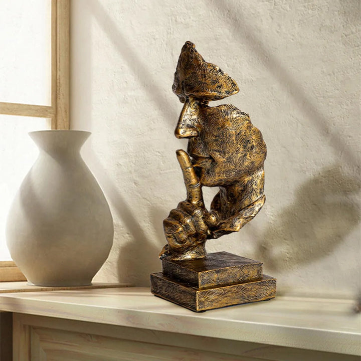 Abstrakt tenkerskulptur – moderne art deco-figur laget av harpiks | Ideell for stue og kontor