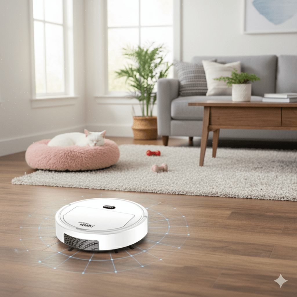 Skanto | SILENTDUST – Smart Robotstøvsuger med ultra-stille rengjøring og HEPA-filtrering