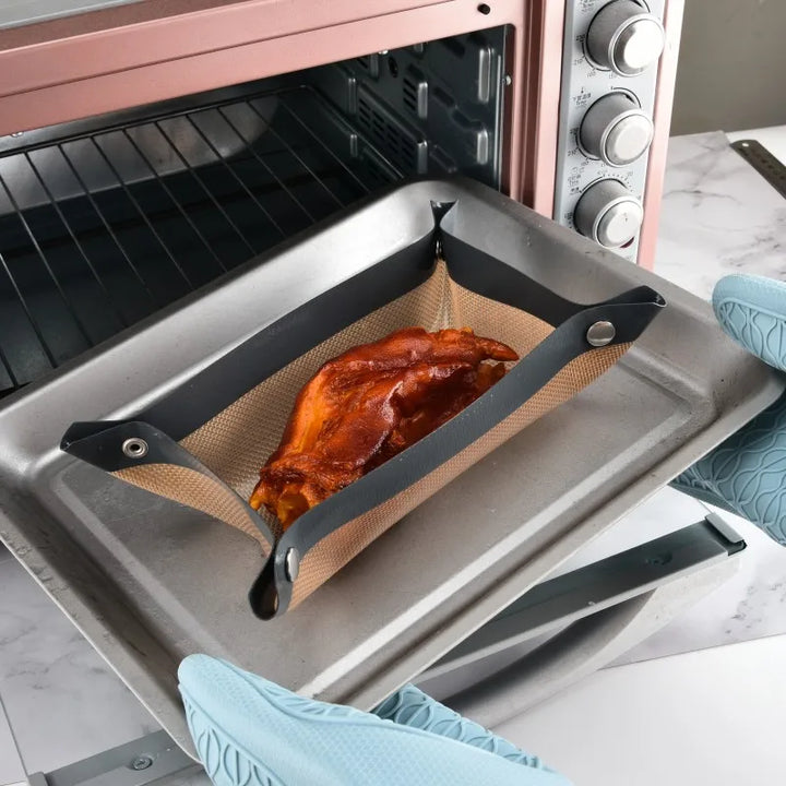 Silikon BakeMatte med Knapp Non-Stick Gjenbrukbar Varmeresistent Liner | Skanto