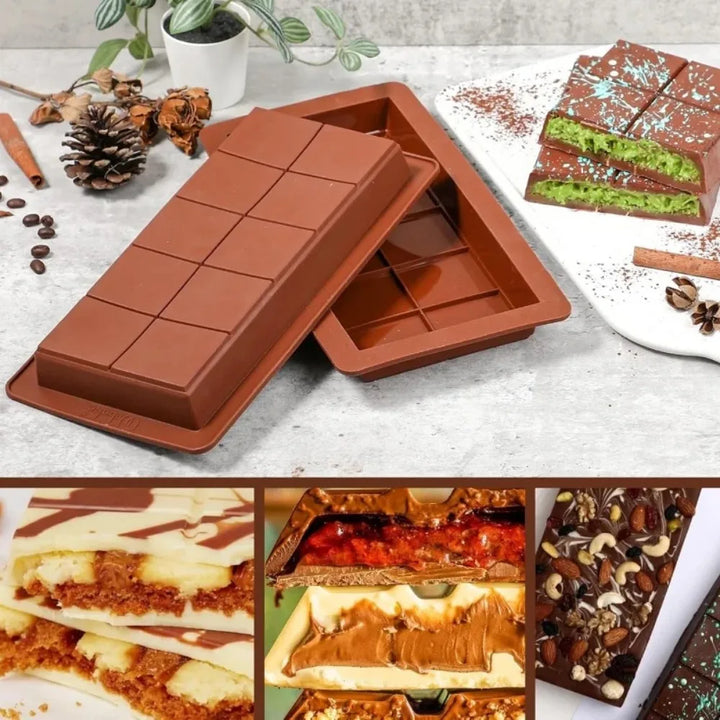 Silicone sjokoladeplateform Break-apart rektangulær form voks smelteformer | Skanto