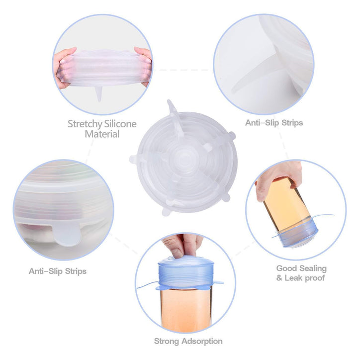 Universelle Silikon Stretch Lokks 6 Pakke | Skanto