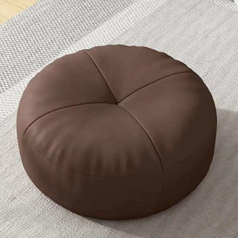 ZenCushion – Runde japanske setekuddeler laget av nappa-lær i Tatami-stil | Skanto