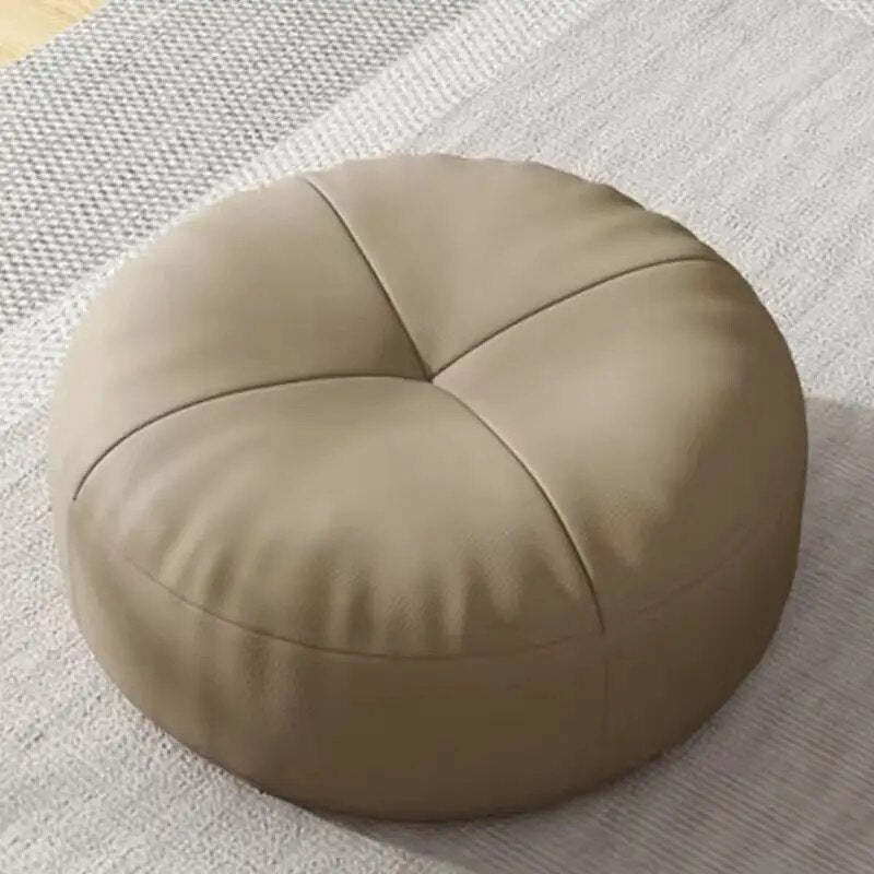 ZenCushion – Runde japanske setekuddeler laget av nappa-lær i Tatami-stil | Skanto