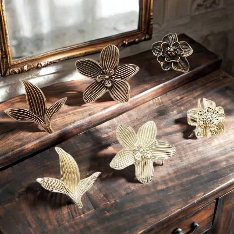 Single Hole Creative Petal Cabinet Knobs Furniture Handles Drawer Pull | Skanto