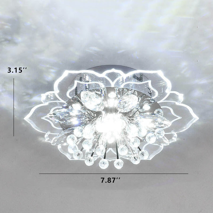 Skanto | GlowPetal LED Krystall Taklampe | Blomsterformet | Moderne Design | Energisparende | Dekorativ Belysning