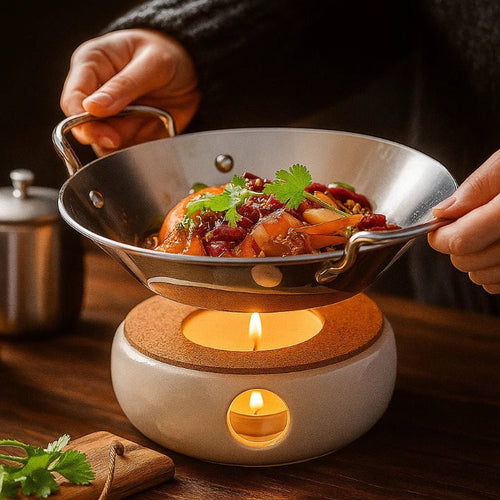 Skanto | SizzleServe – Flat Rustfritt Stål Panne med Doble Stekeplater