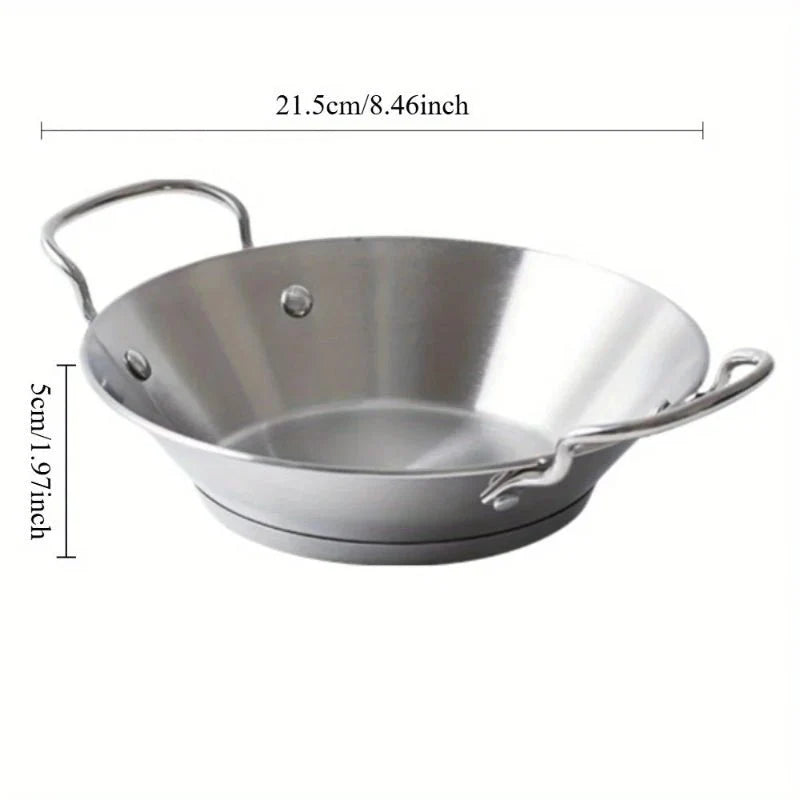 Skanto | SizzleServe – Flat Rustfritt Stål Panne med Doble Stekeplater