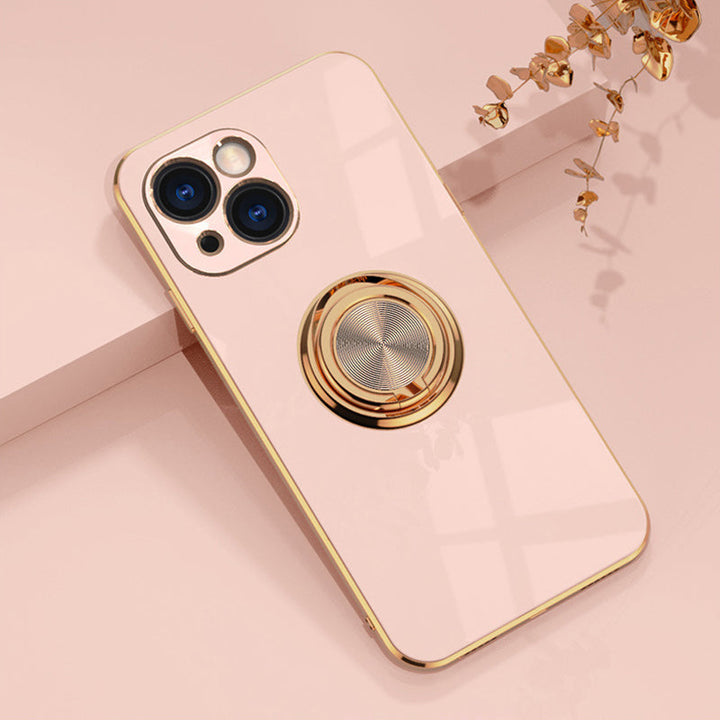 Plattiertes iPhone-deksel med ring | Skanto