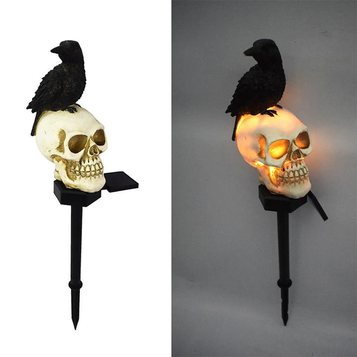 Skanto | Halloween Solenergisk Hodeskalle Kråke Dekorative Lys