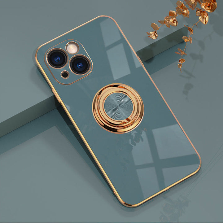Plattiertes iPhone-deksel med ring | Skanto