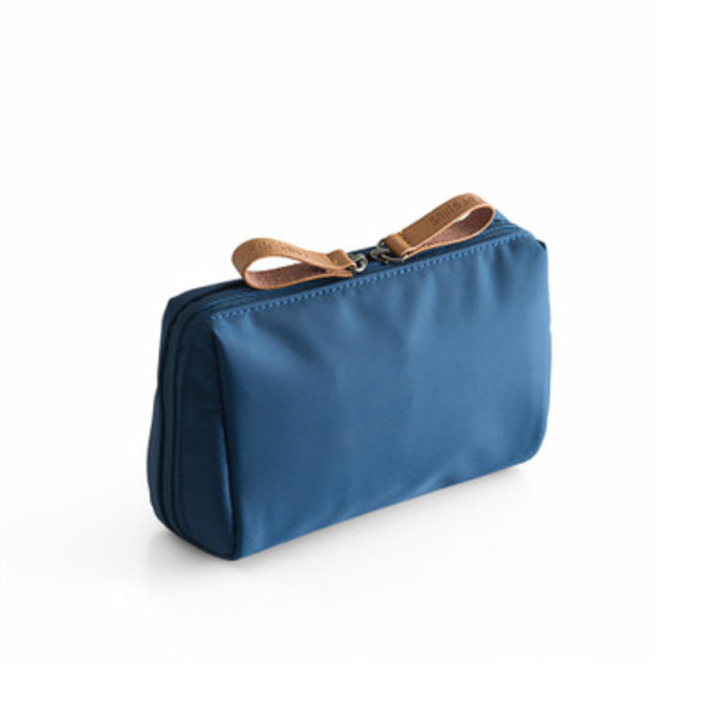 Solid Color Cosmetic Case with Double Zipper | Skanto